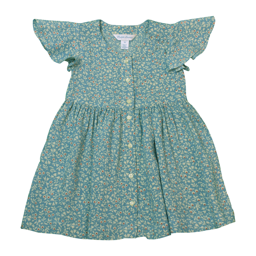 Ralph Lauren Kids Floral Blue Dress - Size 9 Months - 3alababak