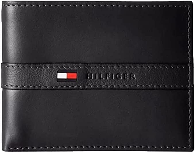 Tommy Hilfiger 31TL22X062 Men's Leather Ranger Wallet Bifold Black - 3alababak