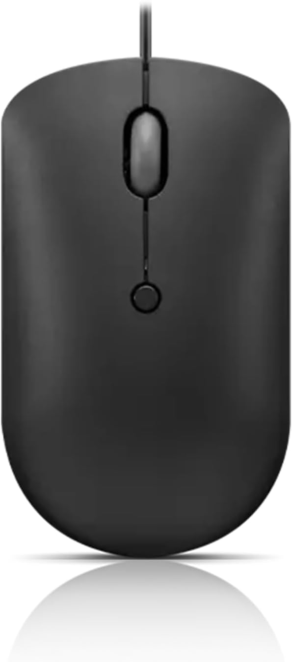 Lenovo 400 USB-C Wired Compact Mouse, 4 Button USB Mouse for Laptops and Computers, Adjustable 2400 DPI, Left or Right Hand, GY51D20875, Black
