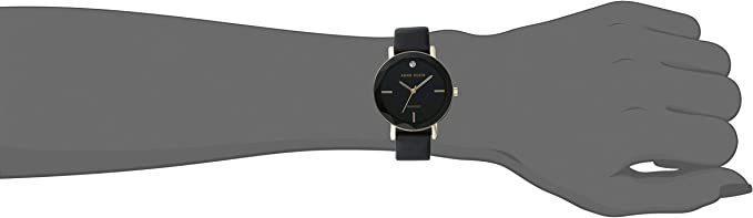 Anne Klein Women's Genuine Diamond Dial Leather Strap Watch Model AK/3434BKBK - 3alababak