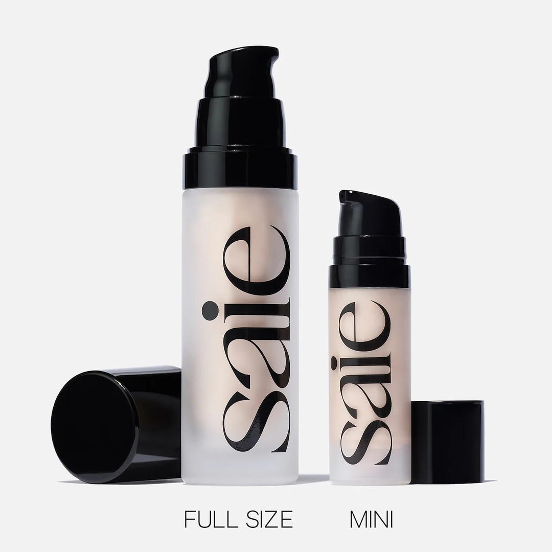 Saie Mini Glowy Super Gel Lightweight Illuminator - Luminizer + Makeup Primer for Glowing Skin - Enriched with Vitamin C + Hydrating Squalane Oil