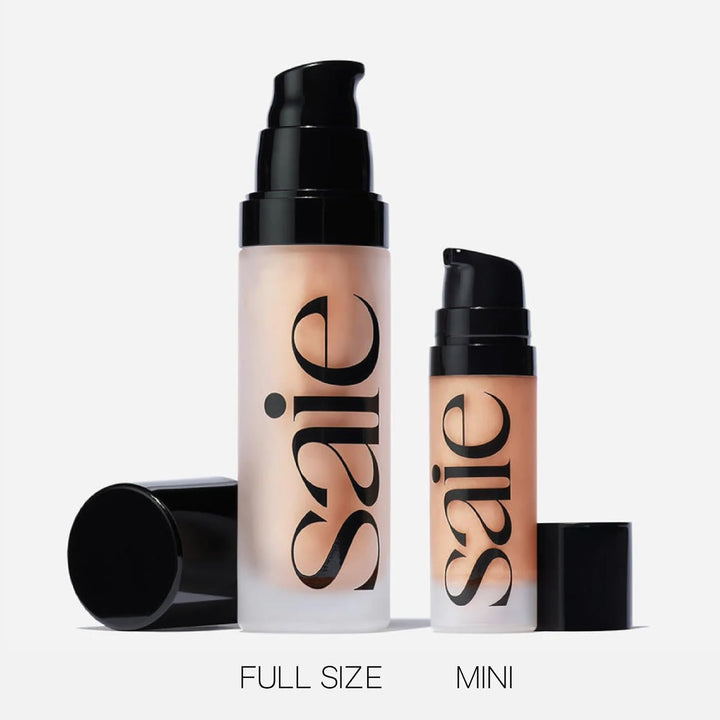 Saie Mini Glowy Super Gel Lightweight Illuminator - Luminizer + Makeup Primer for Glowing Skin - Enriched with Vitamin C + Hydrating Squalane Oil