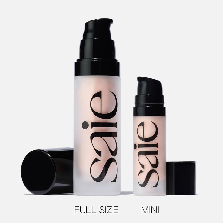 Saie Mini Glowy Super Gel Lightweight Illuminator - Luminizer + Makeup Primer for Glowing Skin - Enriched with Vitamin C + Hydrating Squalane Oil