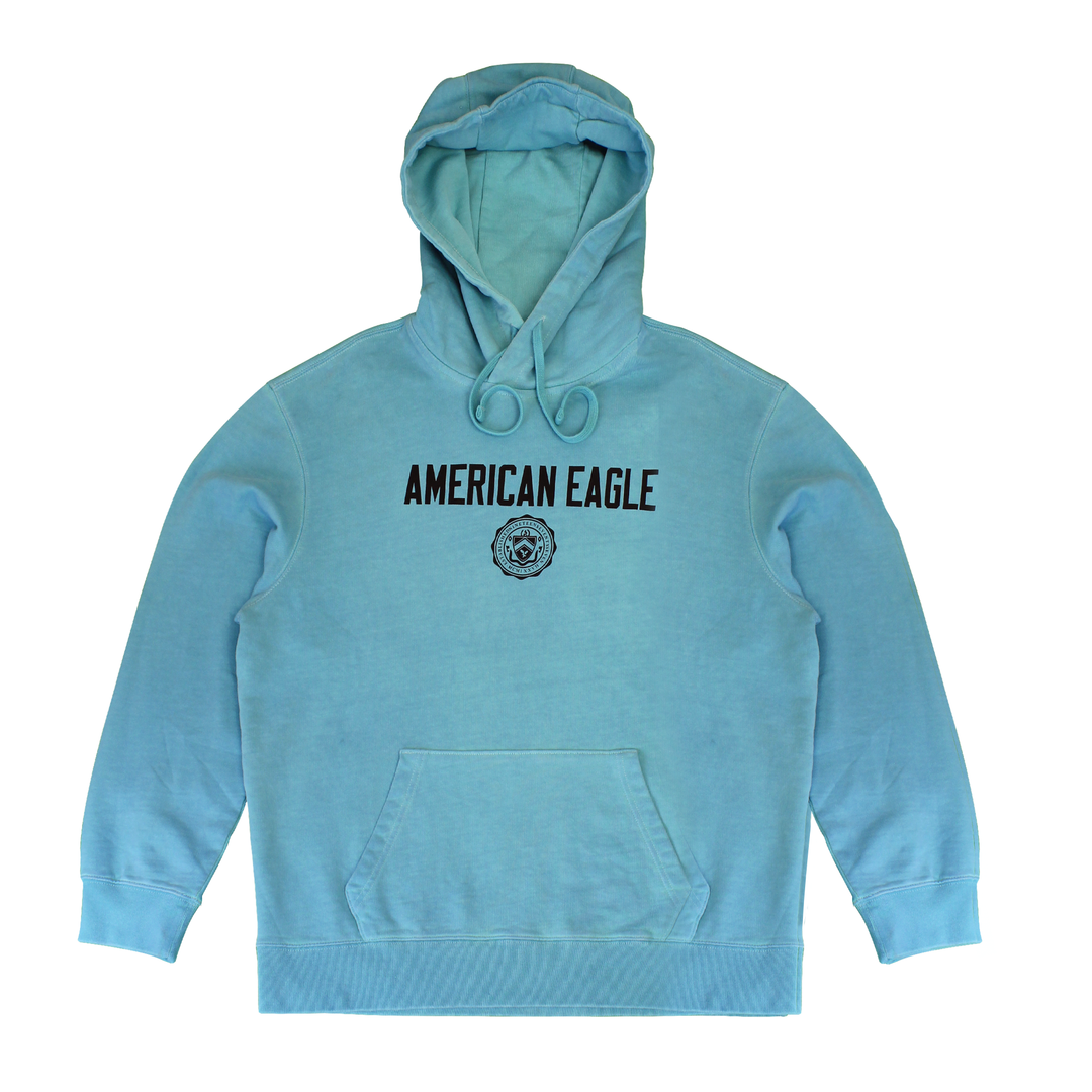 American Eagle Graphic Hoodie Size XLarge - cyan
