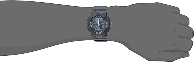 Casio Men's G-Shock Analog-Digital Watch GA-100C-8ACR, Grey/Neon Blue