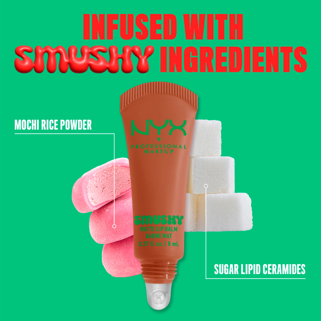 NYX PROFESSIONAL MAKEUP Smushy Matte Lip Balm, Tinted Lip Moisturizer with Soft, Matte Finish