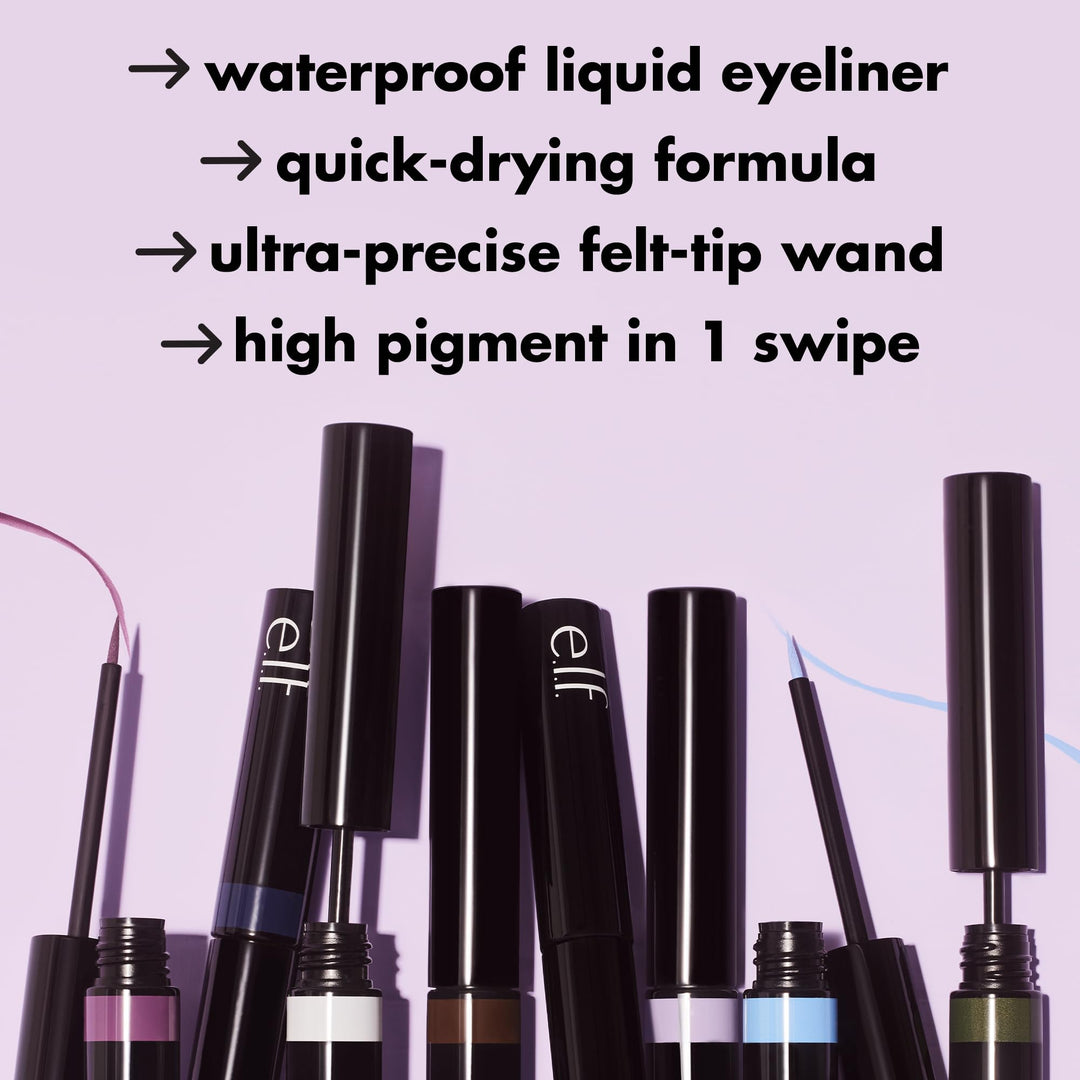 e.l.f. H2O Proof Inkwell Eyeliner Pen, High-pigment, Waterproof Liquid Eyeliner, Delivers A Matte Finish, Vegan & Cruelty-free