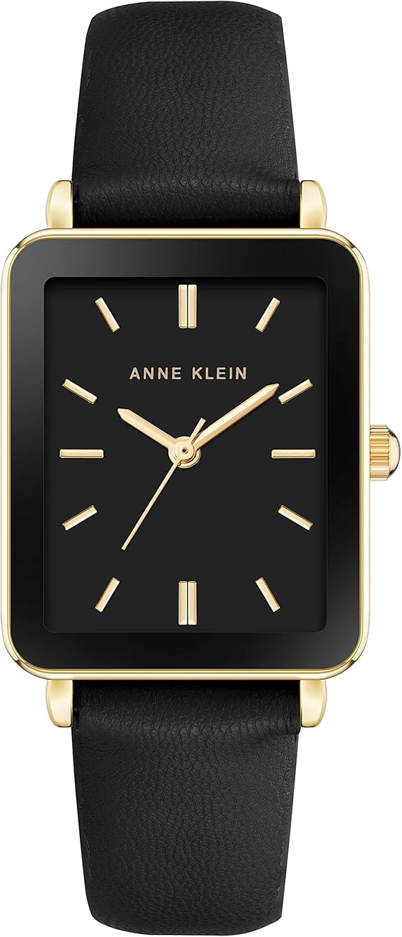 Anne Klein AK/3702BKBK Women's Strap Watch Black/Gold – 3alababak