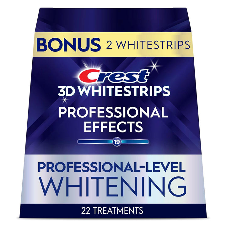 Crest 3D White Professional Effects Whitestrips 20 Treatments + Crest 3D White 1 Hour Express Whitestrips 2 Treatments - Teeth Whitening Kit