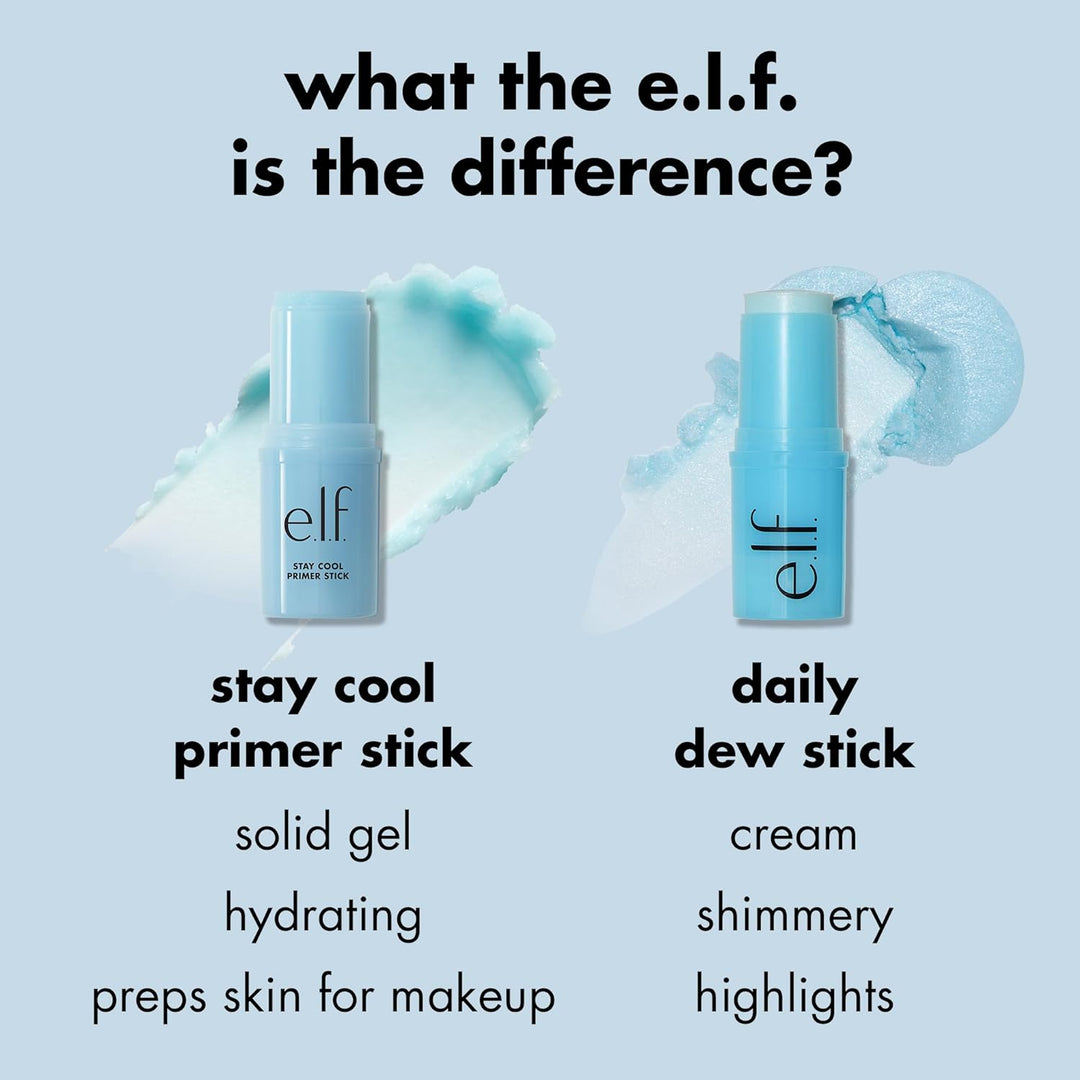 e.l.f. Stay Cool Primer Stick, Hydrating Gel Primer Preps Skin For Makeup