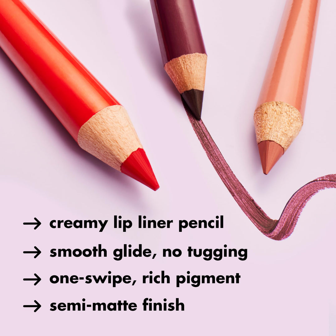 e.l.f. Cream Glide Lip Liner, Highly-Pigmented Pencil For Shaping & Sculpting Lips, Semi-Matte Finish, Vegan & Cruelty-Free