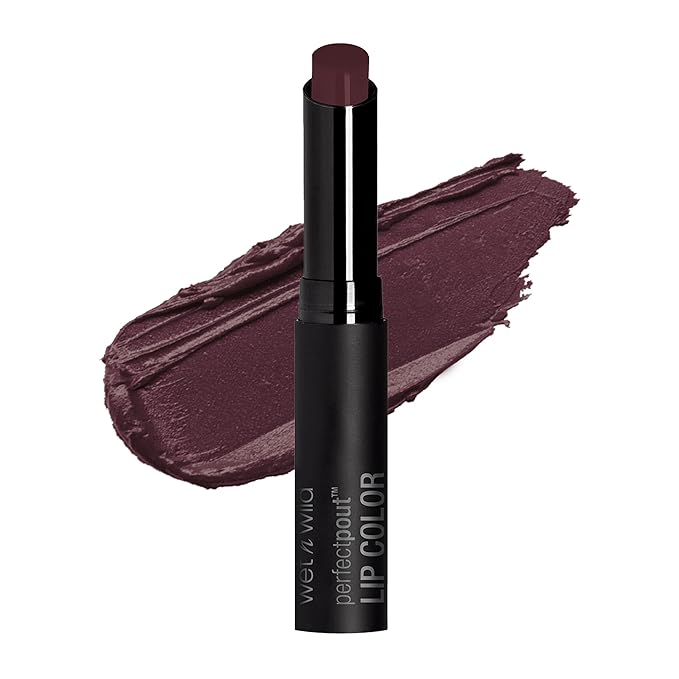 wet n wild Perfect Pout Lipstick, Dark Red 99% Chance Of Wine, Vegan | Gluten-Free | Cruelty-Free | Lip Color, Lip Color