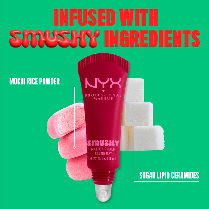NYX PROFESSIONAL MAKEUP Smushy Matte Lip Balm, Tinted Lip Moisturizer with Soft, Matte Finish