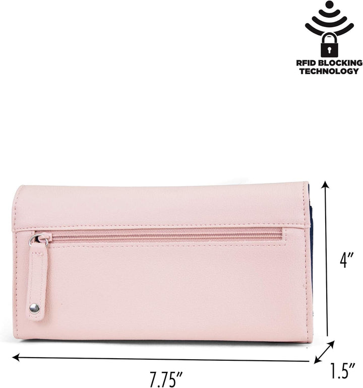 Nautica Money Manager RFID Women’s Wallet Clutch Organizer (Petal PInk)