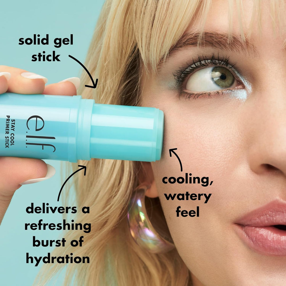 e.l.f. Stay Cool Primer Stick, Hydrating Gel Primer Preps Skin For Makeup