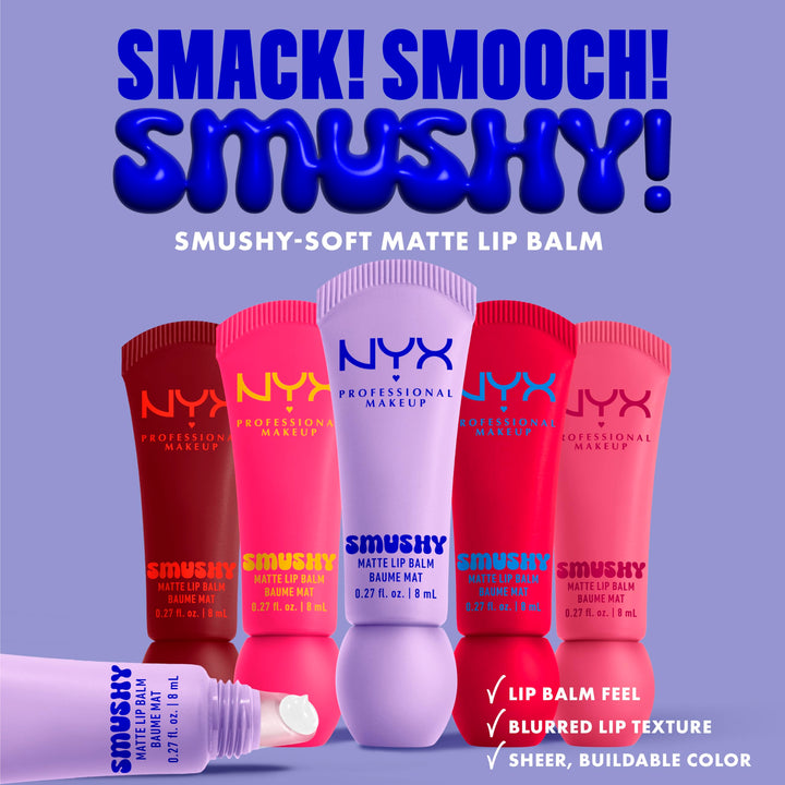 NYX PROFESSIONAL MAKEUP Smushy Matte Lip Balm, Tinted Lip Moisturizer with Soft, Matte Finish