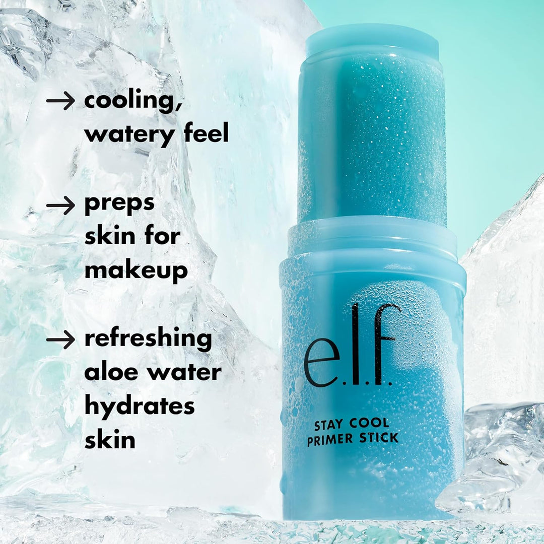 e.l.f. Stay Cool Primer Stick, Hydrating Gel Primer Preps Skin For Makeup
