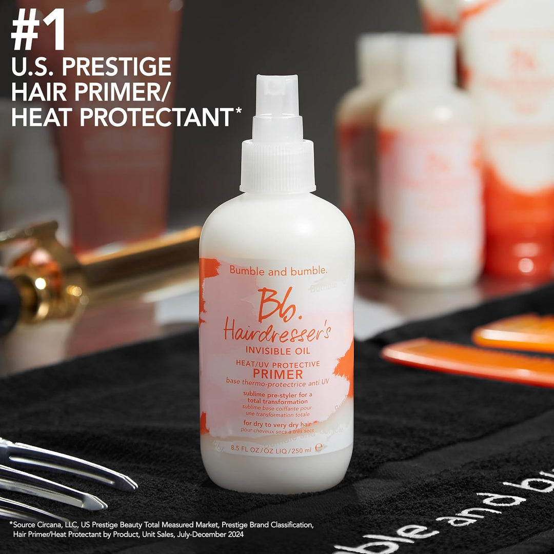 Bumble and bumble. Hairdresser's Invisible Oil Heat/UV Protection Leave-In Conditioner Hair Primer | Hydrating, Anti Frizz, Color Safe | Straight, Coily | With Argan Oil + Coconut Oil