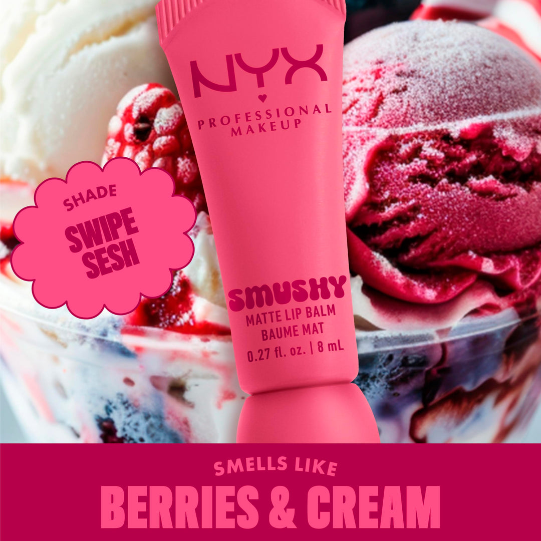 NYX PROFESSIONAL MAKEUP Smushy Matte Lip Balm, Tinted Lip Moisturizer with Soft, Matte Finish