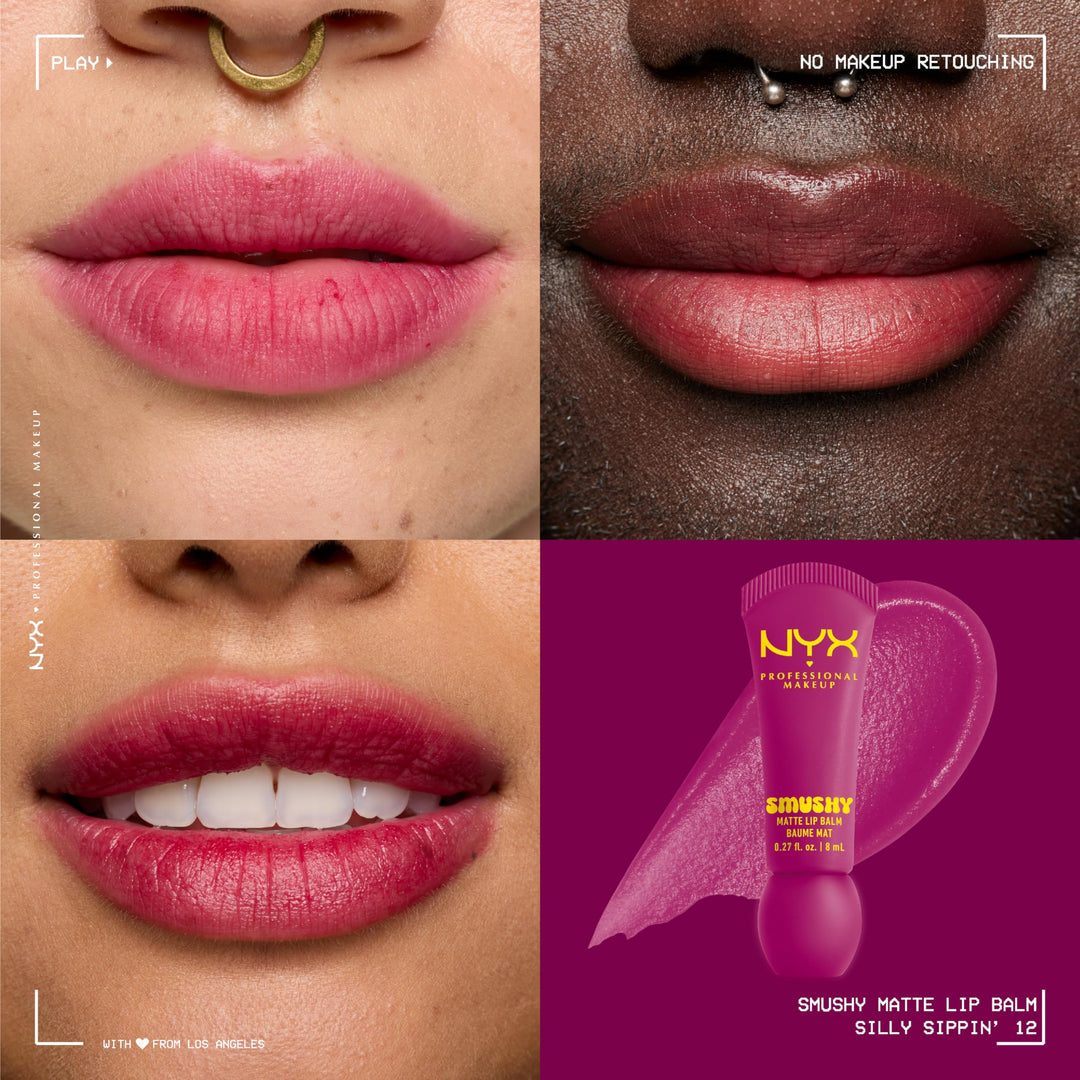 NYX PROFESSIONAL MAKEUP Smushy Matte Lip Balm, Tinted Lip Moisturizer with Soft, Matte Finish