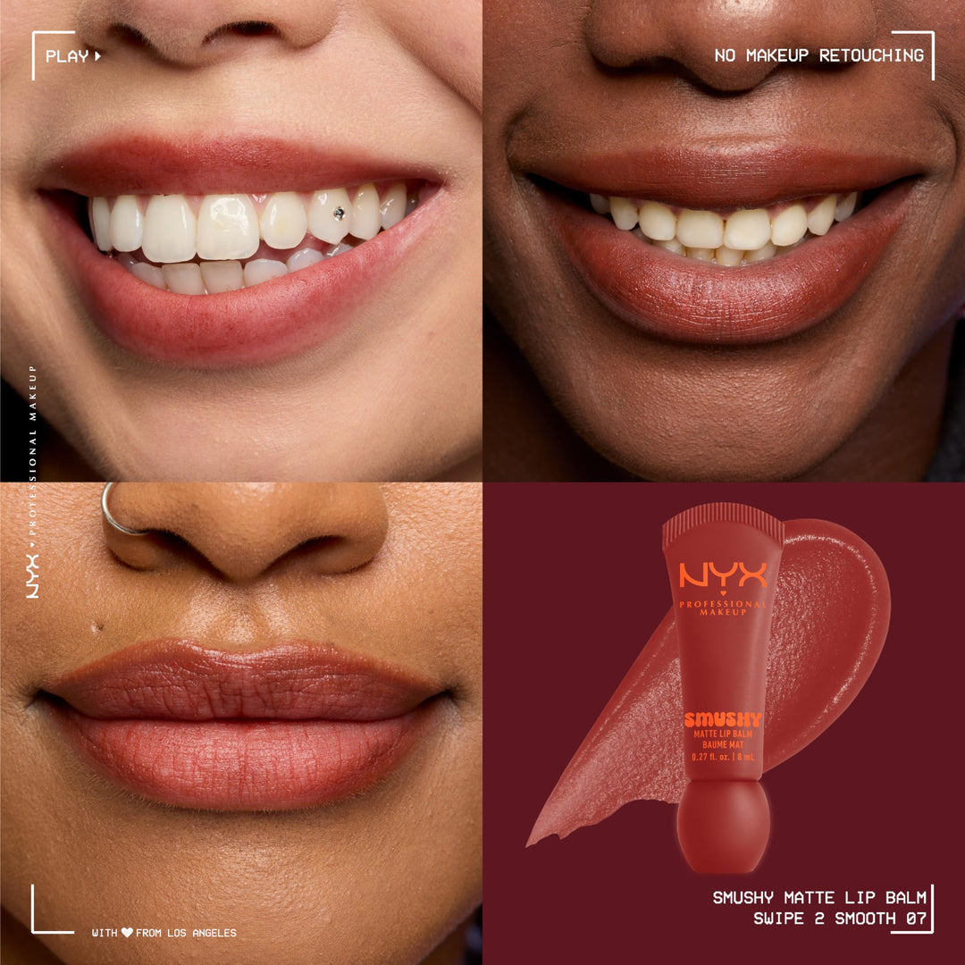 NYX PROFESSIONAL MAKEUP Smushy Matte Lip Balm, Tinted Lip Moisturizer with Soft, Matte Finish