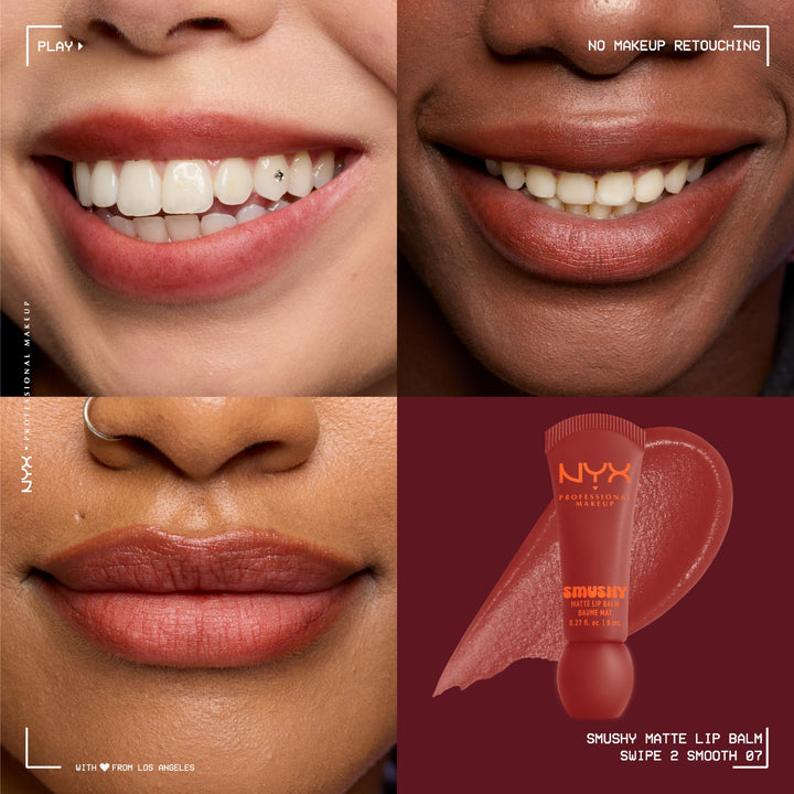 NYX PROFESSIONAL MAKEUP Smushy Matte Lip Balm, Tinted Lip Moisturizer with Soft, Matte Finish