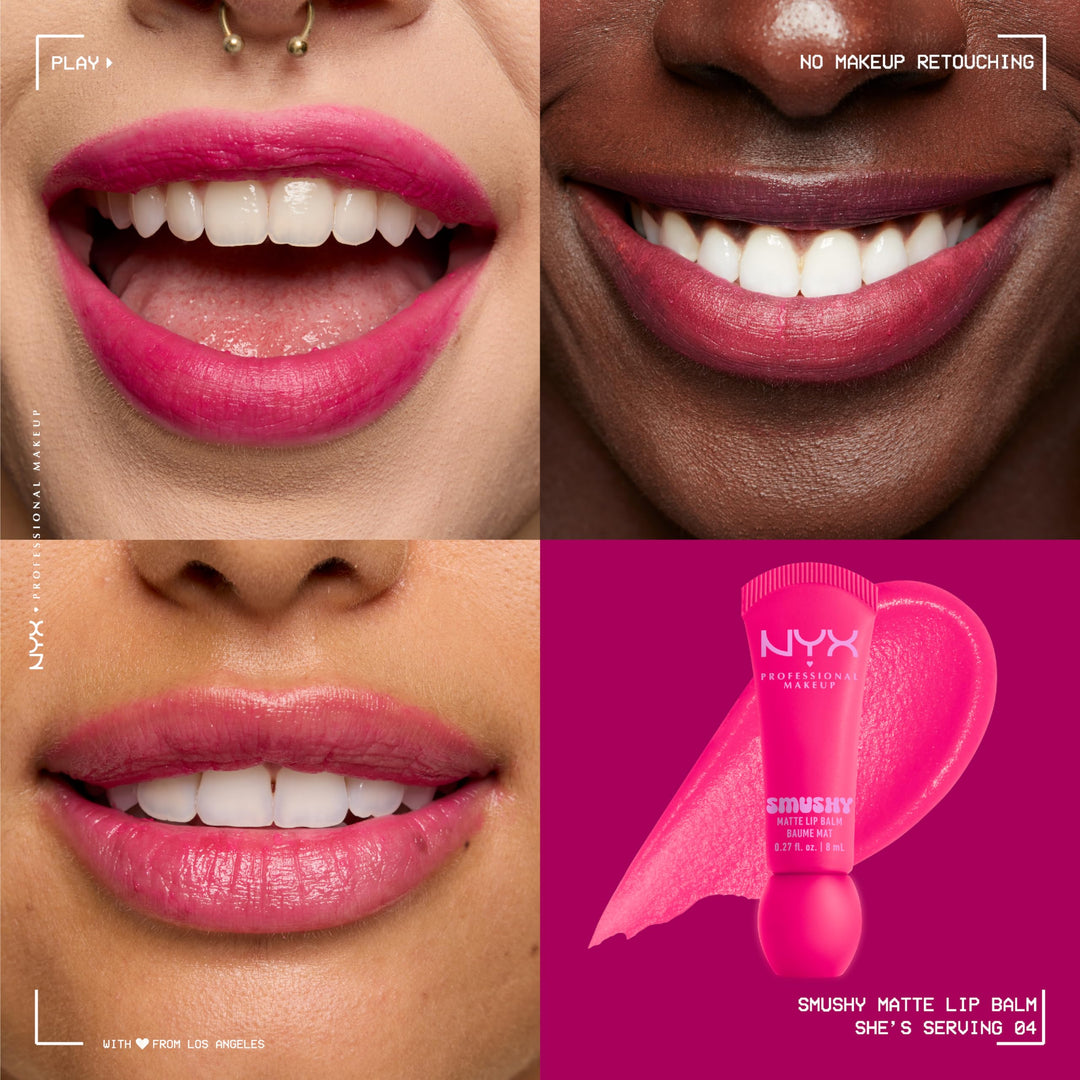 NYX PROFESSIONAL MAKEUP Smushy Matte Lip Balm, Tinted Lip Moisturizer with Soft, Matte Finish