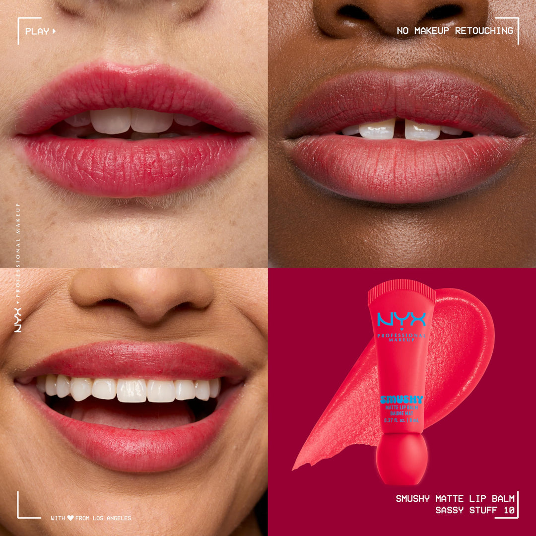NYX PROFESSIONAL MAKEUP Smushy Matte Lip Balm, Tinted Lip Moisturizer with Soft, Matte Finish