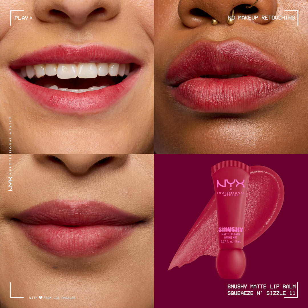 NYX PROFESSIONAL MAKEUP Smushy Matte Lip Balm, Tinted Lip Moisturizer with Soft, Matte Finish