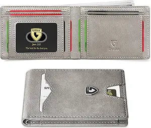 GSOIAX Slim Wallet for Men, Genuine Leather Mens wallets