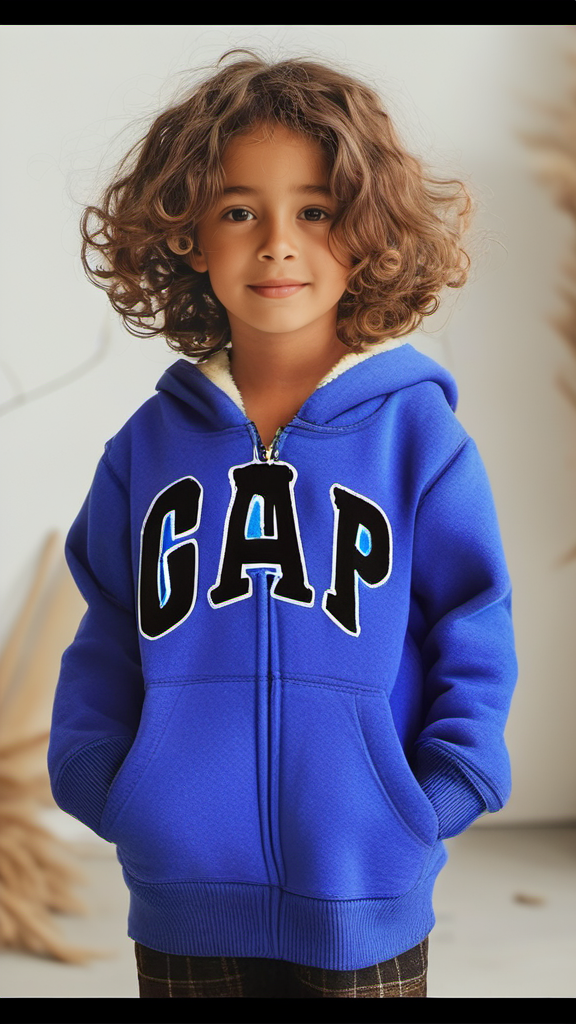 Gap Baby Cozy Logo Hoodie Blue Galaxy zip front Boys 3 Years 3alababak