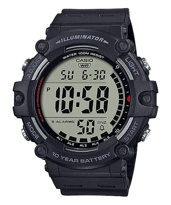 Casio Men's Illuminator 10 Year Battery Black Resin Watch AE-1500WH-1AV - 3alababak