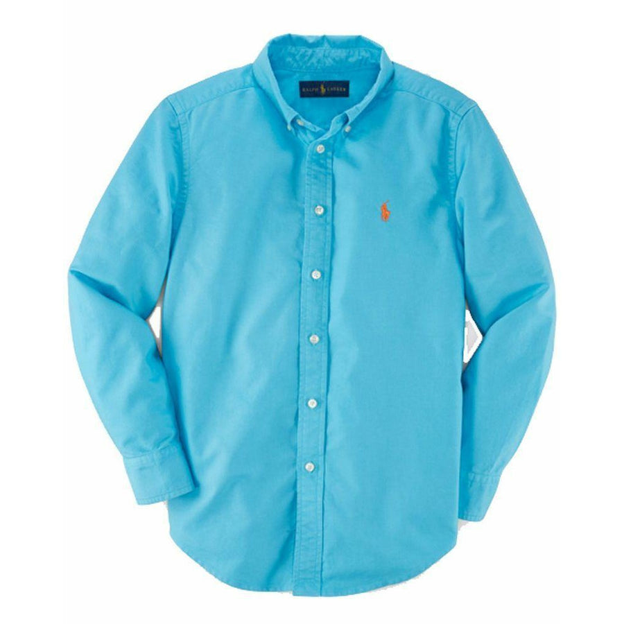 Ralph Lauren boys blake cotton oxford shirt tropic turquoise - 3alababak