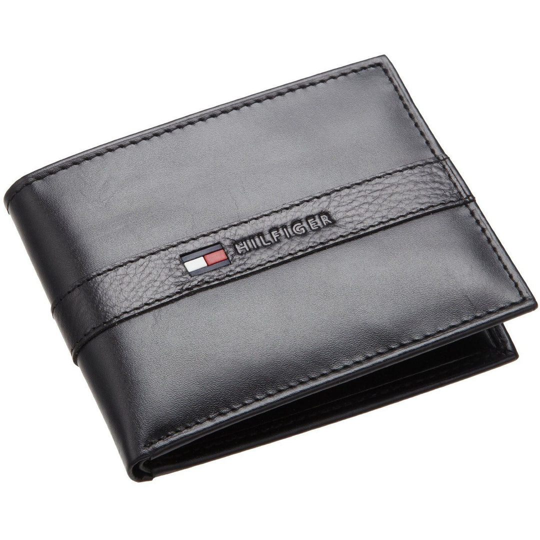 Tommy Hilfiger 31TL22X062 Men's Leather Ranger Wallet Bifold Black - 3alababak