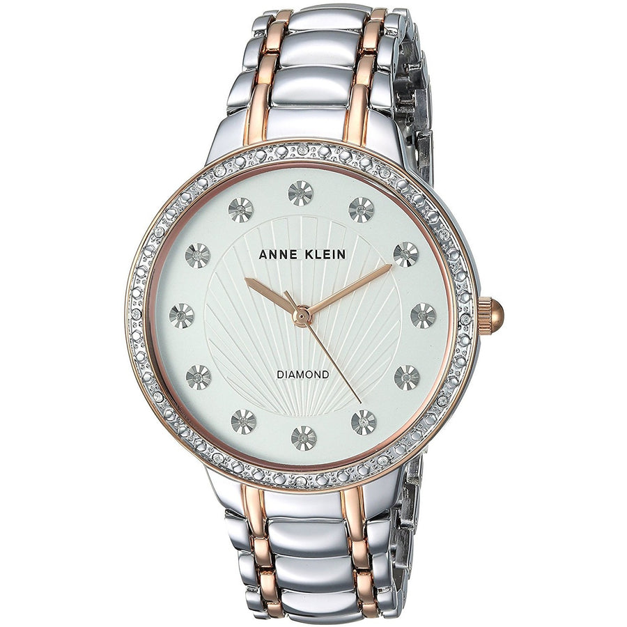 Anne Klein Women's White Dial Stainless Steel Band Watch - AK-2781SVRT - 3alababak