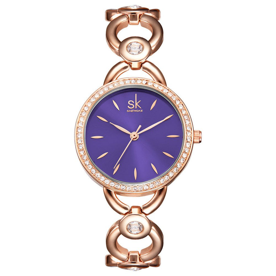 SK Women’s Watches Rhinestone Bracelet Jewelry Watches - 3alababak