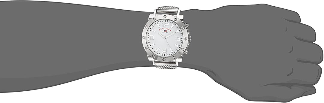 U.S. Polo Assn. Men's Analog-Quartz US8815 Watch with Alloy Strap Silver - 3alababak
