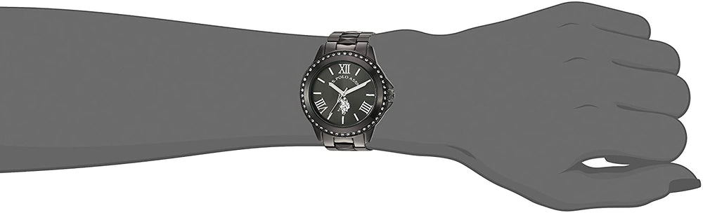 U.S. Polo Assn. Women's Quartz Watch USC40082 with Alloy Strap, Black - 3alababak