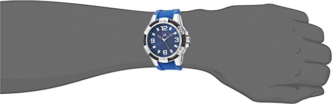 U.S. Polo Assn. Men's Quartz Watch with Rubber Strap, Blue US9681 - 3alababak