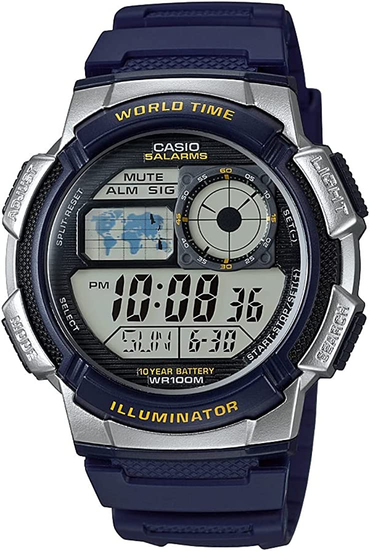 Casio Men's '10-Year Battery' Quartz Resin Watch,(Model: AE1000W-2AV) - 3alababak