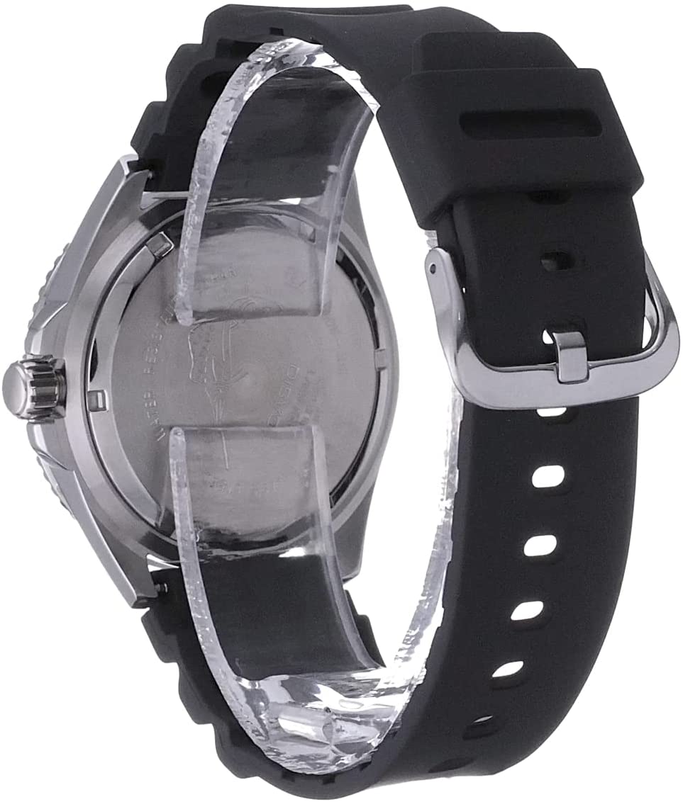 Casio Men's Diver Inspired Stainless Steel Quartz Watch with Resin Strap, Blue Black, 25.6 (Model: MDV106B-1AV) - 3alababak