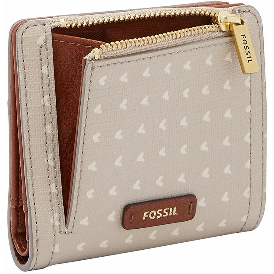Fossil Women's Logan PVC Bifold Wallet, Hearts - 3alababak