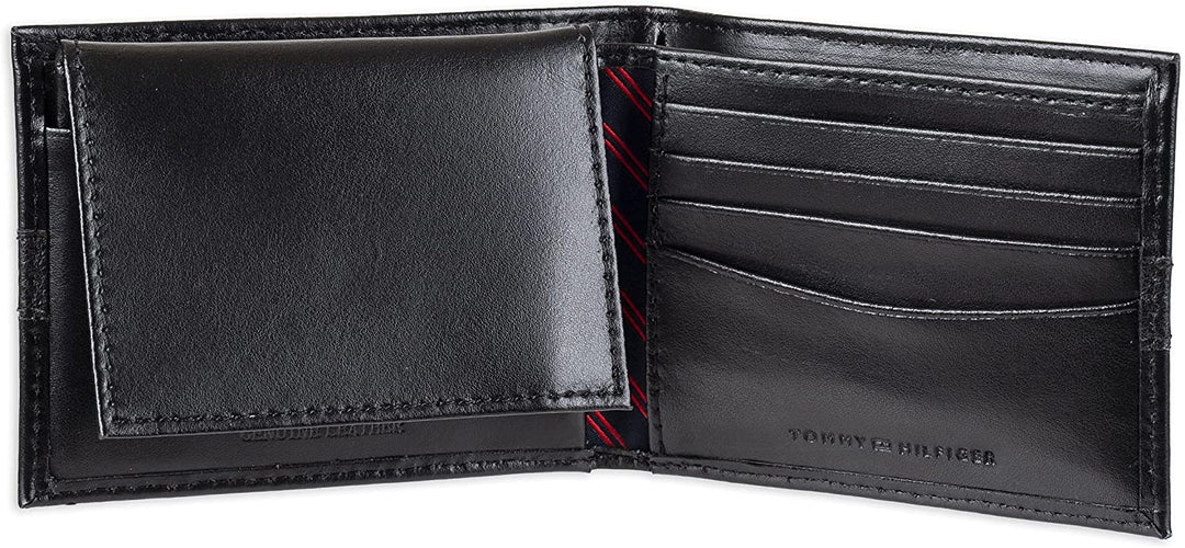 Tommy Hilfiger 31TL22X062 Men's Leather Ranger Wallet Bifold Black - 3alababak