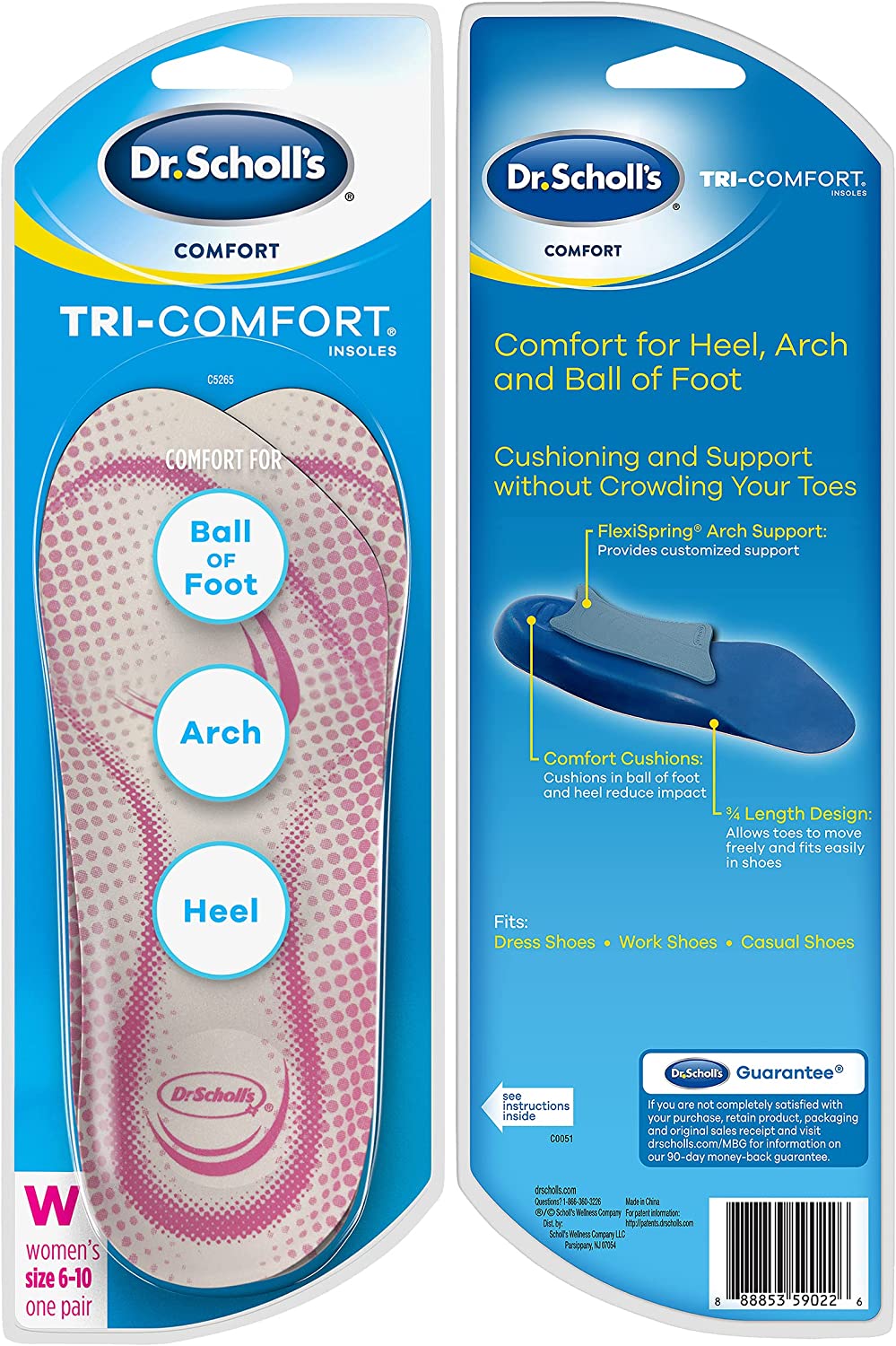 Dr. Scholl's ® Extra Support Insoles for Women, Size 6-11, 1 Pair, Trim to  Fit Inserts