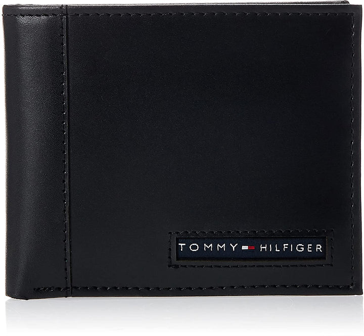 Tommy Hilfiger Men's Leather 31TL22X063 Cambridge Passcase Wallet with Removable Card Holder Black - 3alababak