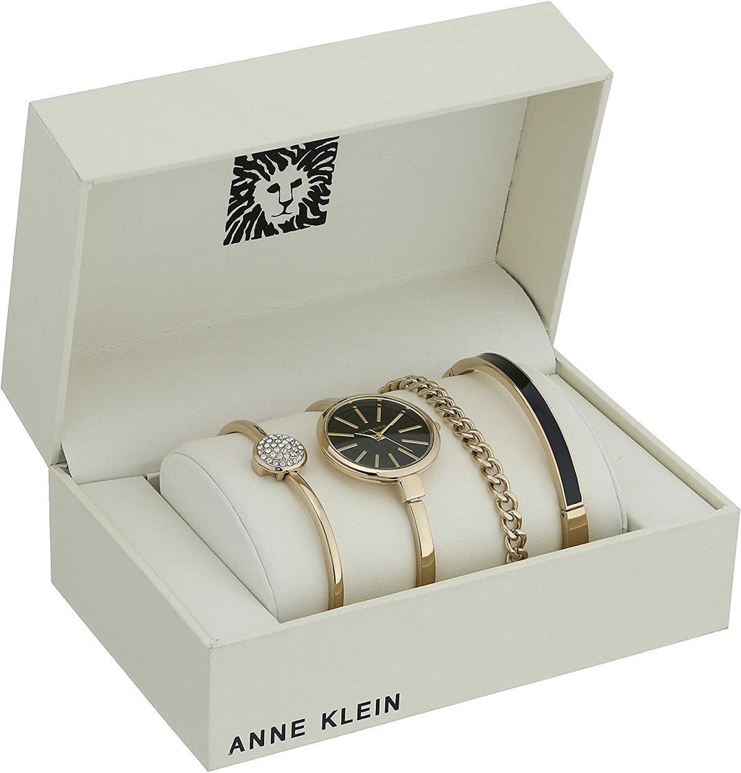 Anne Klein AK/1470GBST Bangle Watch and Bracelet Set - 3alababak