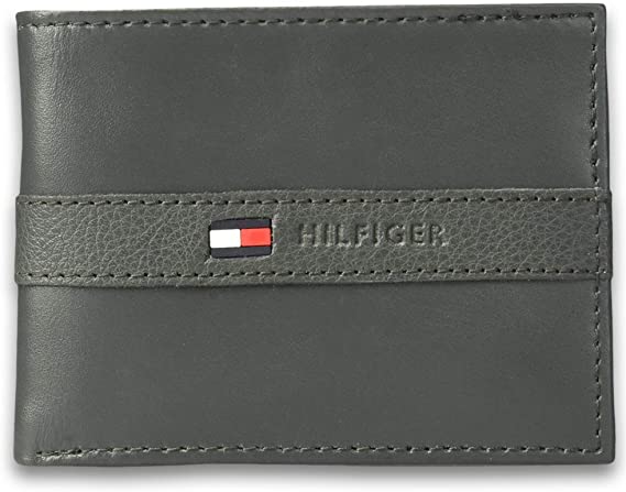 Tommy Hilfiger 31TL22X062 Men's Leather Ranger Wallet Bifold Gray - 3alababak