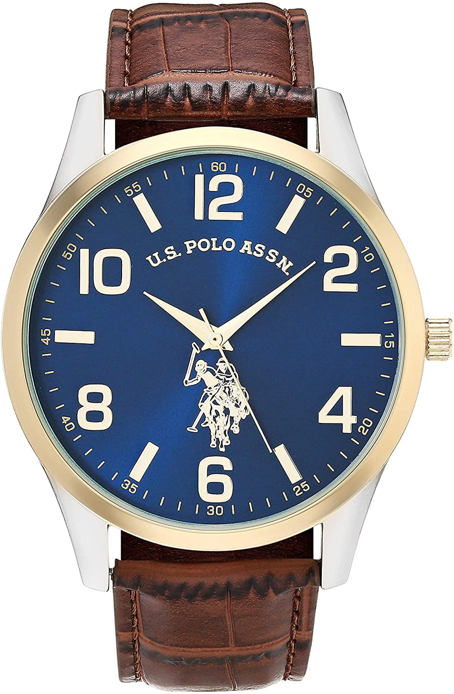 U.S. Polo Assn. Men's Quartz Watch with Alloy Strap, Brown, 16 (Model: USC50509AZ) - 3alababak