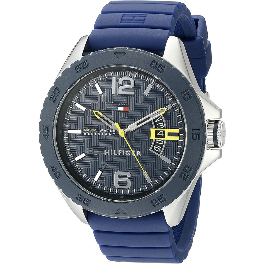 Tommy Hilfiger Men's 1791204 Stainless Steel Casual Sport Watch With Blue Silicone Band - 3alababak