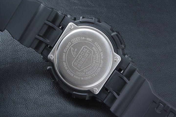 Casio Men's G-Shock Analog Digital Watch GA-100C-1A3, Black/Green - 3alababak